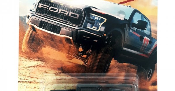Hot Wheels Car Culture Desert Rally - Ford F-150 Raptor '17 4/5, Nero, Corpo E Telaio In Metallo, Pneumatici Real Riders