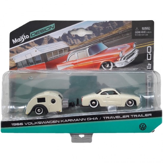 VOLKSWAGEN KARMANN GHIA 1966 - TRAVELER TRAILER - TOW & GO - MAISTO